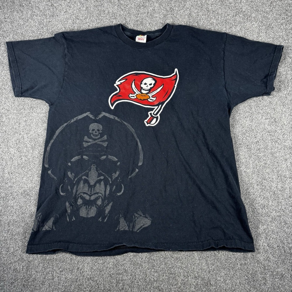 Vintage Tampa Bay Buccaneers T-Shirt Men's Size XL Big Face Pirate Logo Y2K